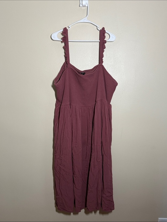torrid Dresses & Skirts - Torrid Mauve Smocked Stretchy Ruffle Sleeveless Strappy Summer Sun Midi Dress 6X